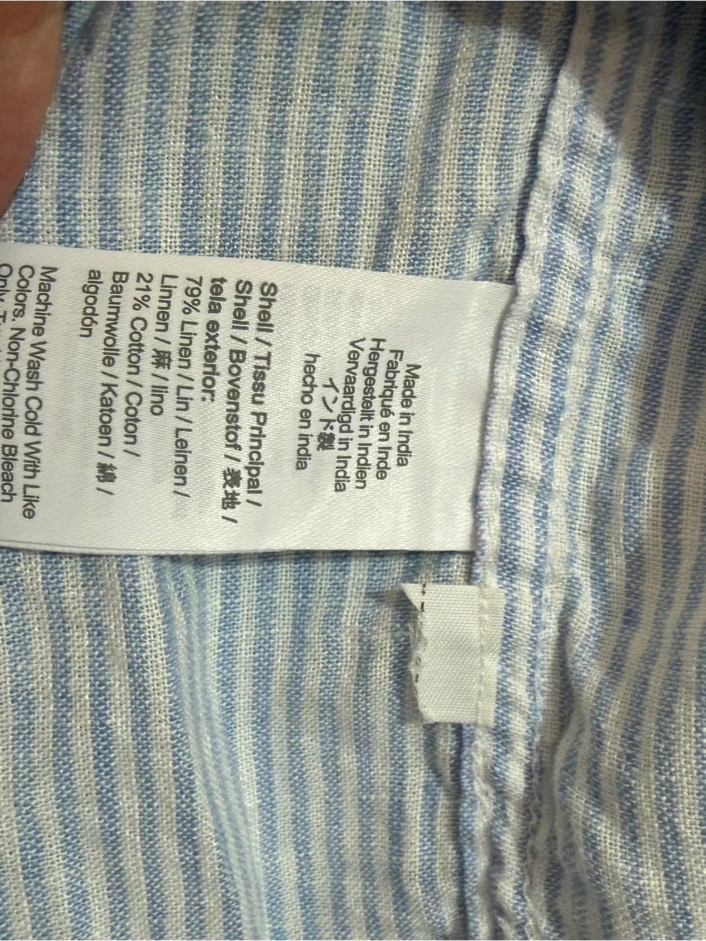 J. Crew Men's Short-Sleeve Button-Down Shirt in Blue and White Stripe